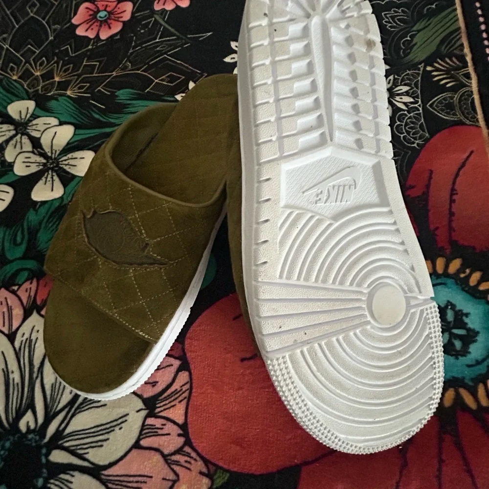 Nike Air Jordan Olive Green Slide Sandals